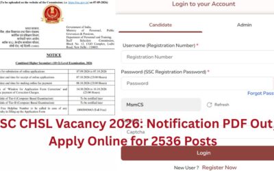 SSC CHSL Vacancy 2026: Notification PDF Out, Apply Online for 2536 Posts